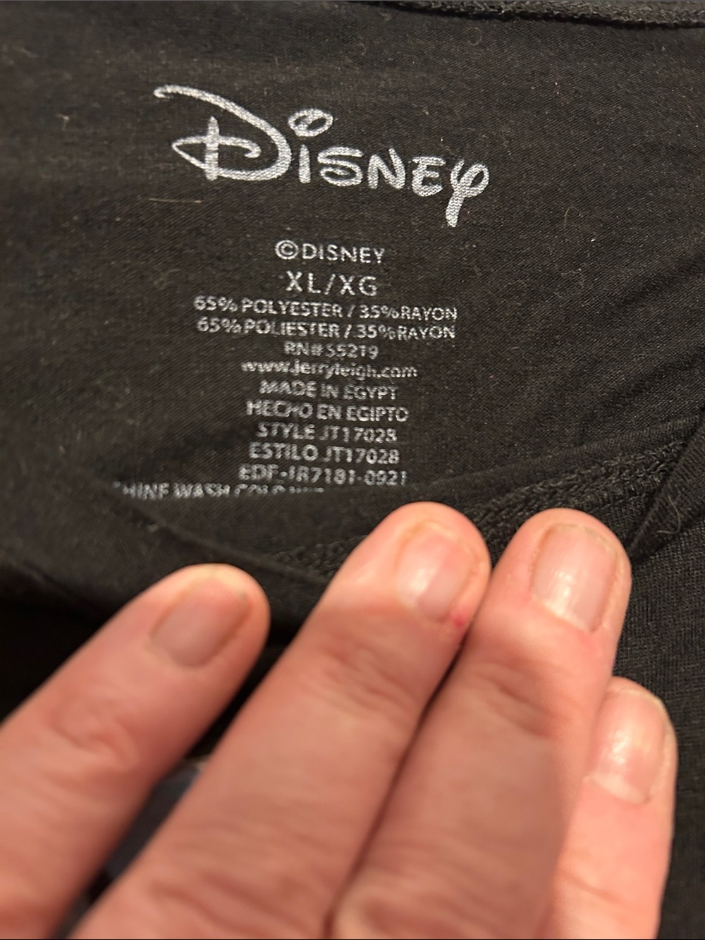 Disney Black Tee with Silver Logo Print